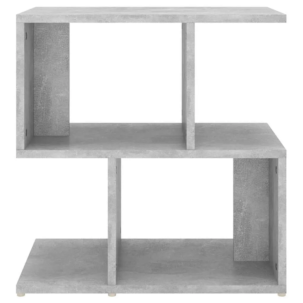 Bedside Cabinet Grey Open Compartments Storage Nightstand Table