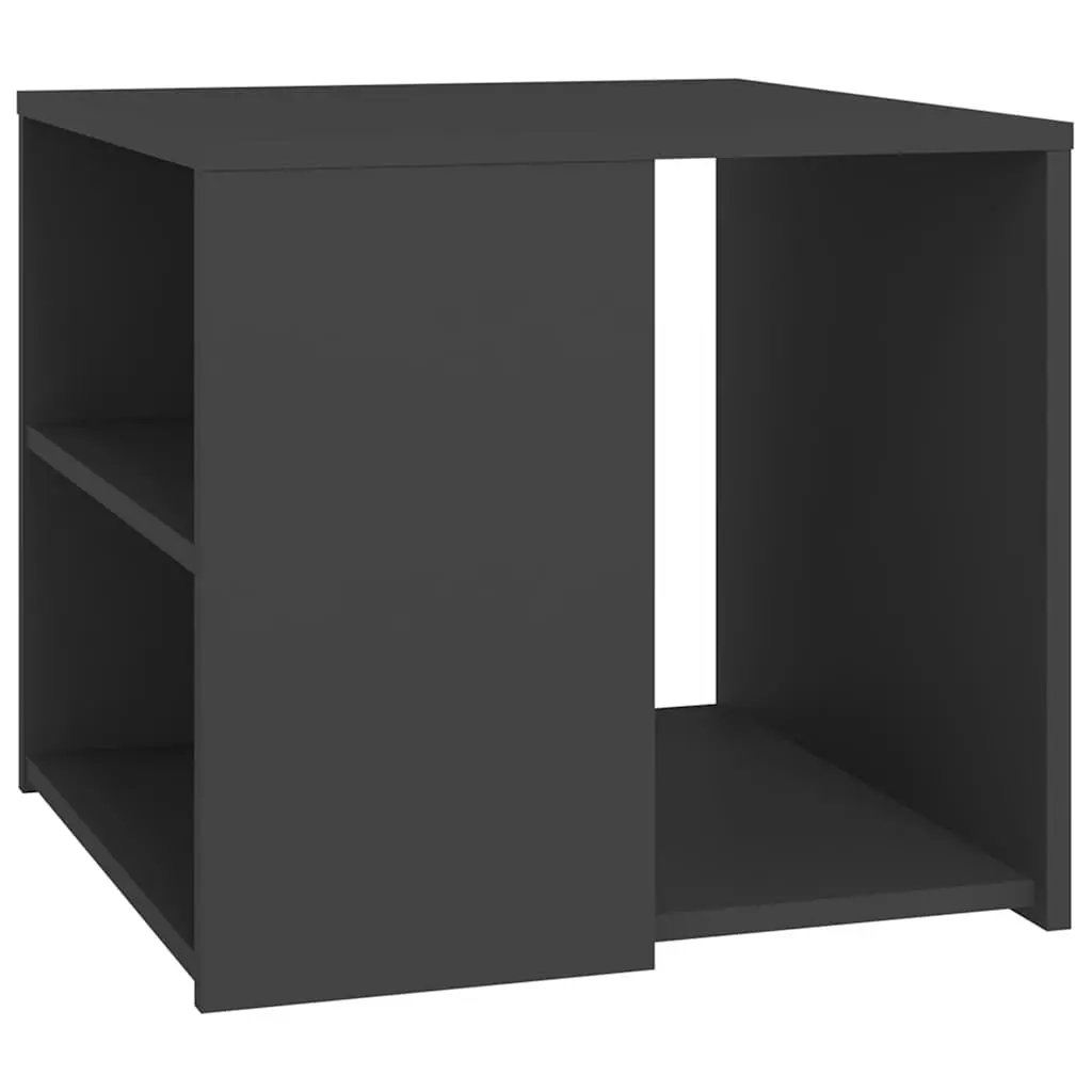 Side Table Grey 50x50x45 cm End Table 3 Shelf Storage Cabinet Accent Furniture