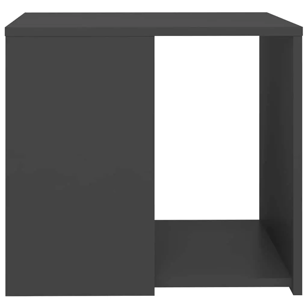 Side Table Grey 50x50x45 cm End Table 3 Shelf Storage Cabinet Accent Furniture