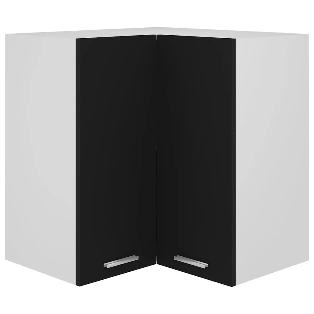 Hanging Corner Kitchen Cabinet Black Storage Unit 57 x 57 x 60 cm