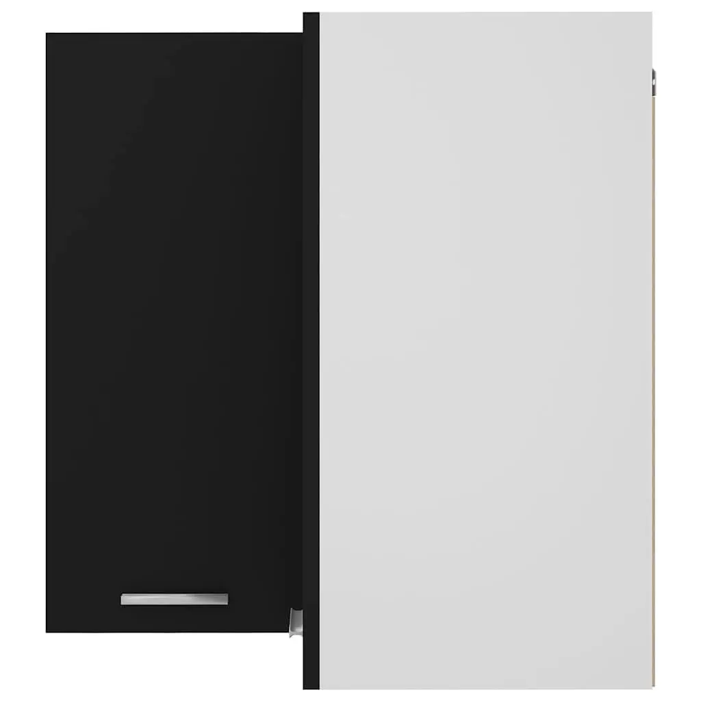Hanging Corner Kitchen Cabinet Black Storage Unit 57 x 57 x 60 cm
