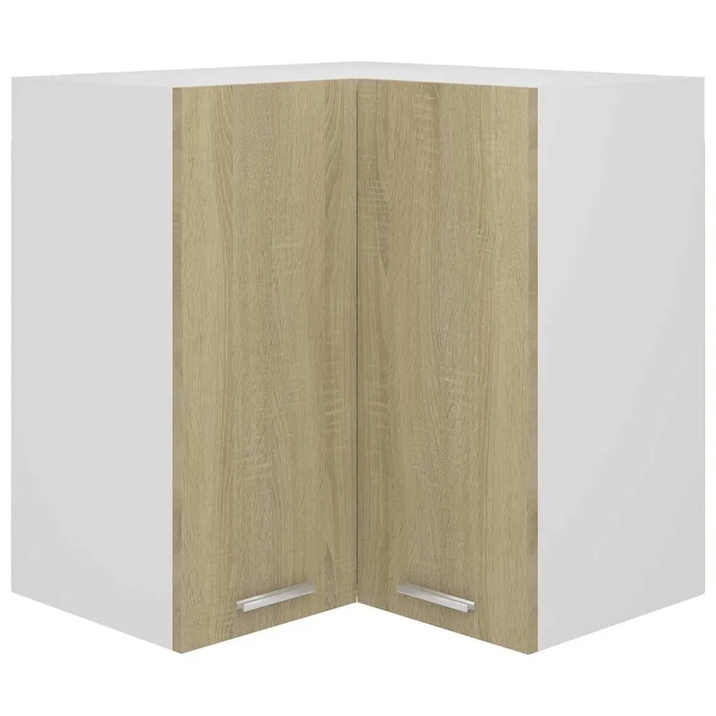 Hanging Corner Kitchen Cabinet Storage for Kitchen 57 x 57 x 60 cm Brown
