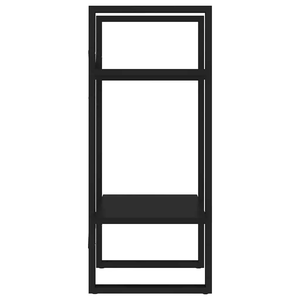 2-Tier Black Book Cabinet with Engineered Wood
