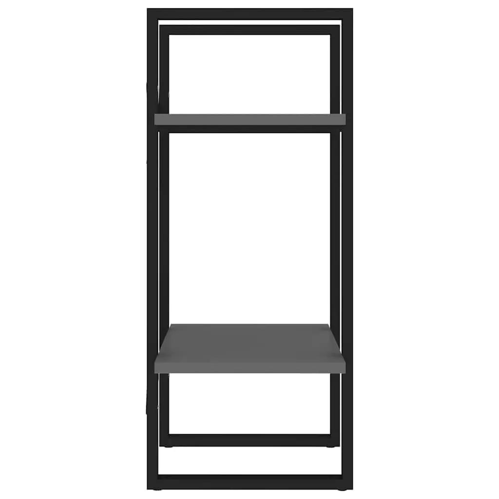 Book Cabinet 2-Tier Grey Storage Shelving Unit Standing Bookcase Furniture