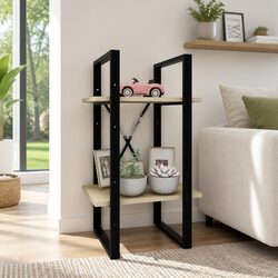 2-Tier Book Cabinet with Dimensions 40x30x70cm in Brown
