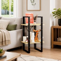 2-Tier Book Cabinet Storage Shelving Unit Brown Standing Bookcase Display Shelf