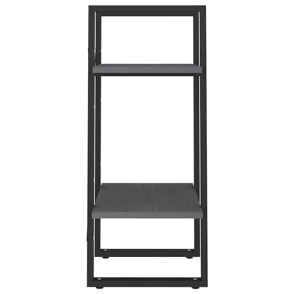 2-Tier Book Cabinet for Home 40x30x70 cm Grey Solid Pine Wood Storage Bookshelf