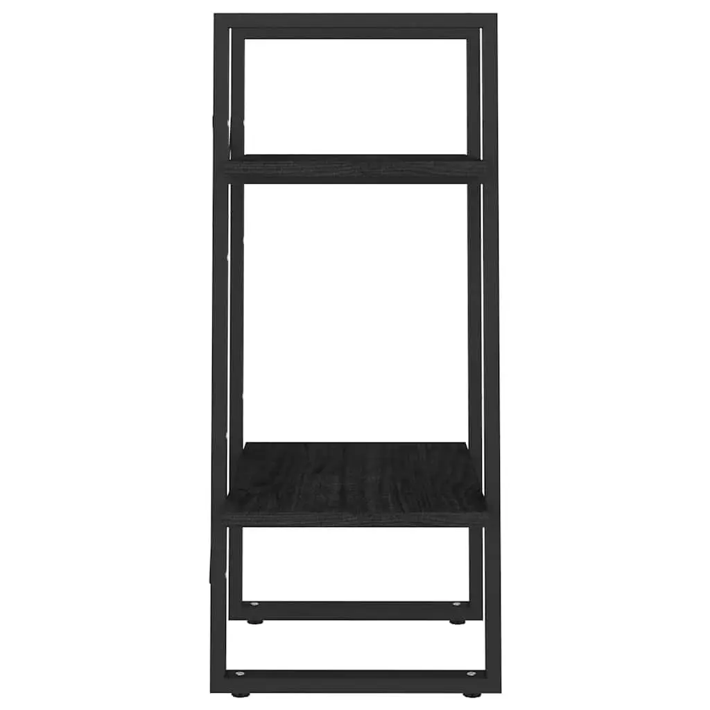 2-Tier Book Cabinet Black Shelving Unit for Home Storage and Display 40 x 30 x 70 cm