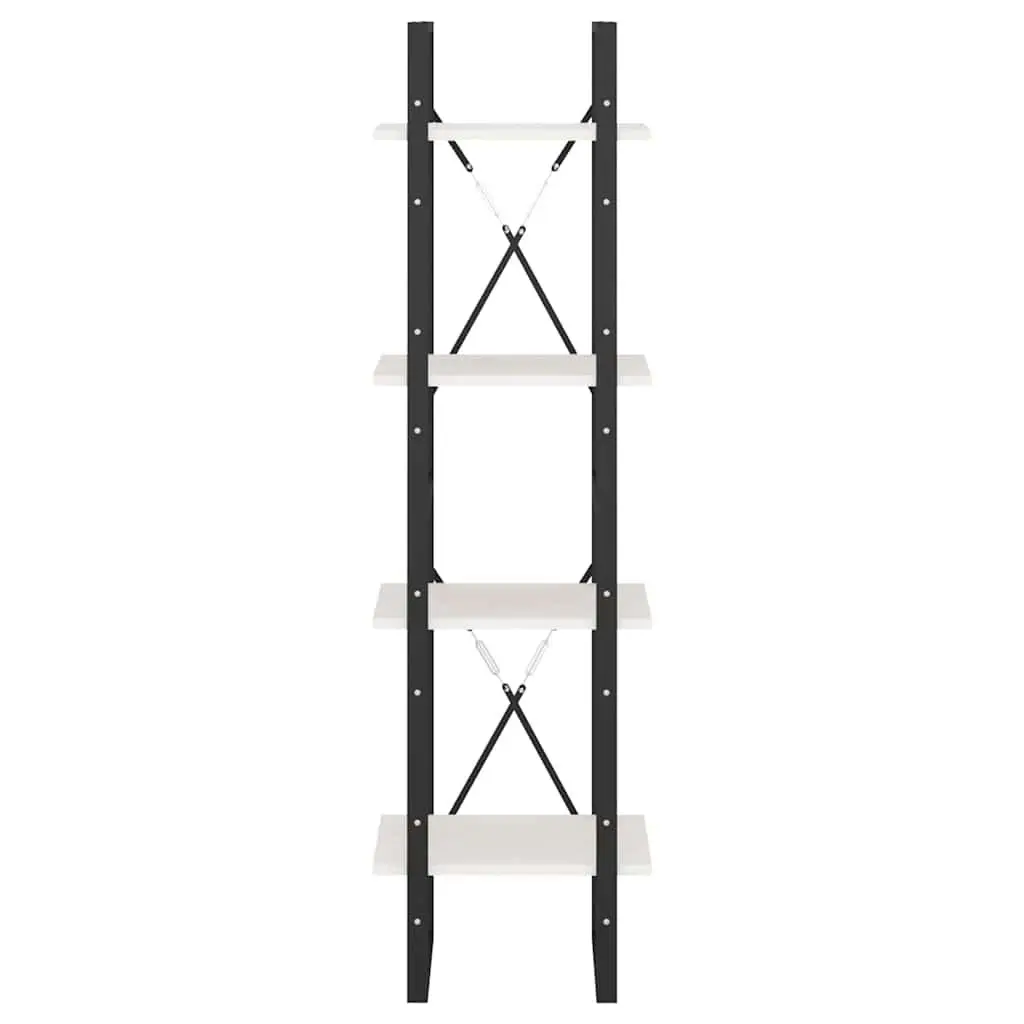 4-Tier Book Cabinet White Solid Pine Wood Bookshelf Storage Display Stand