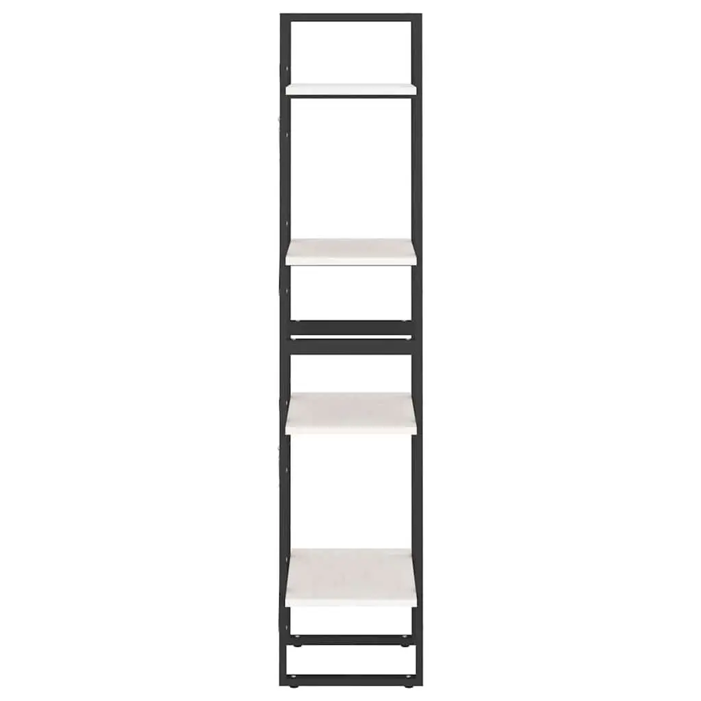 4-Tier Book Cabinet White Solid Pine Wood Bookshelf Storage Display Stand