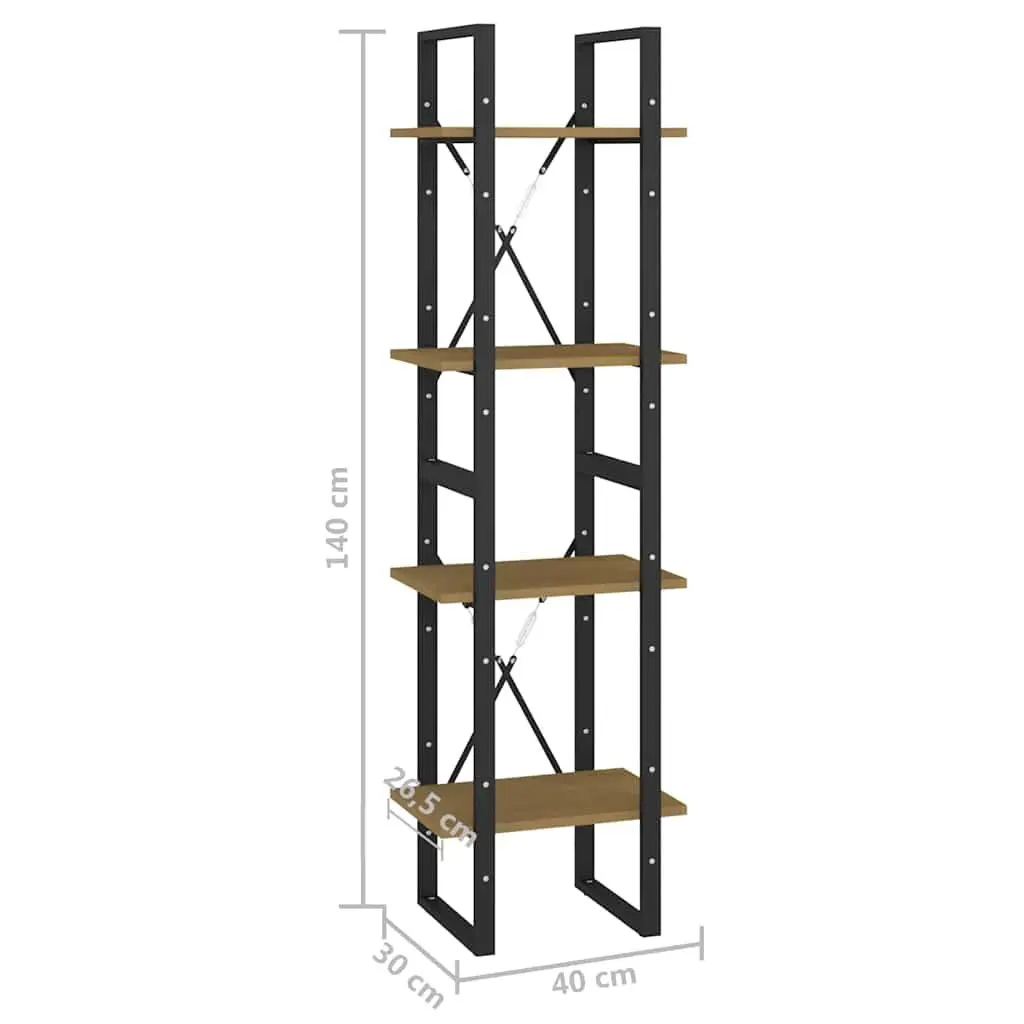 4-Tier Book Cabinet for Home 40x30x140 cm Standing Bookshelf Storage Shelving Unit Brown