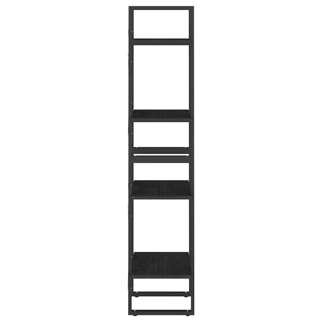 4-Tier Book Cabinet Black 40x30x140 cm Solid Pine Wood Bookshelf Storage