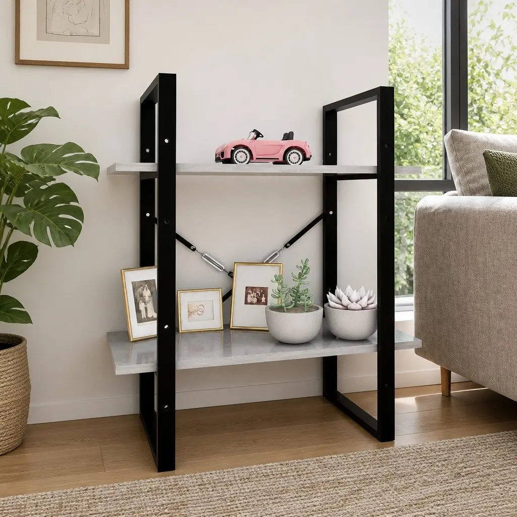 2-Tier Book Cabinet in Grey Color