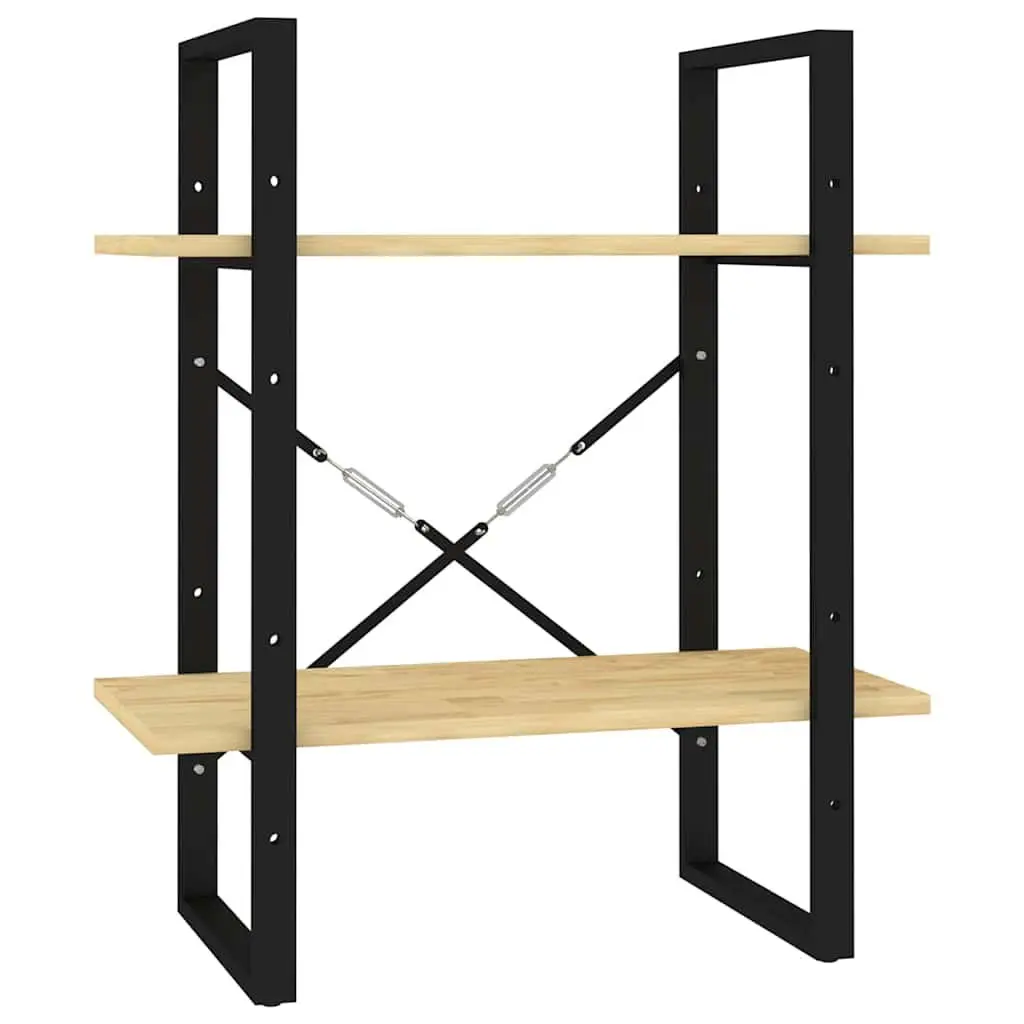 2-Tier Book Cabinet for Home Storage and Display Solid Pine Wood Brown