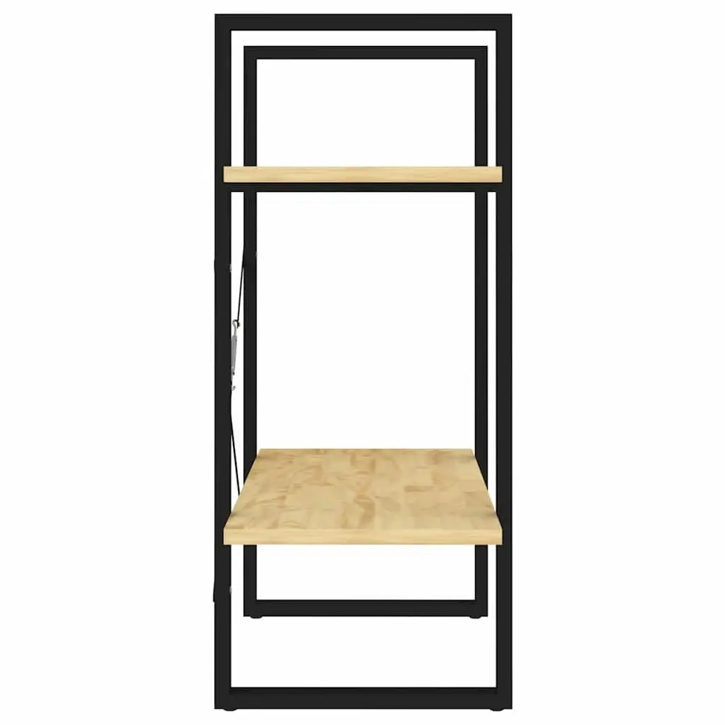 2-Tier Book Cabinet for Home Storage and Display Solid Pine Wood Brown
