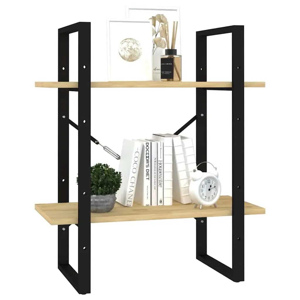 2-Tier Book Cabinet for Home Storage and Display Solid Pine Wood Brown