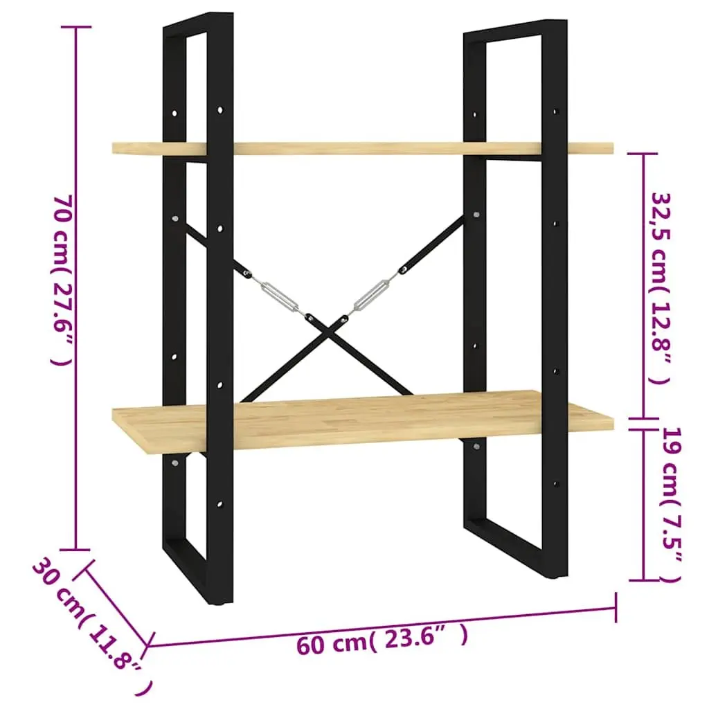 2-Tier Book Cabinet for Home Storage and Display Solid Pine Wood Brown