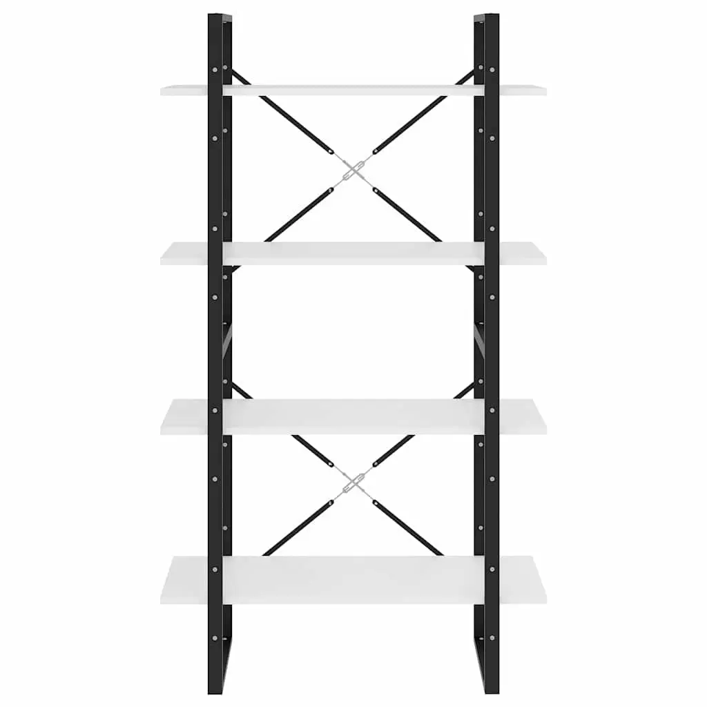 4-Tier White Book Cabinet Shelving Unit Storage Display Bookcase 80x30x140cm