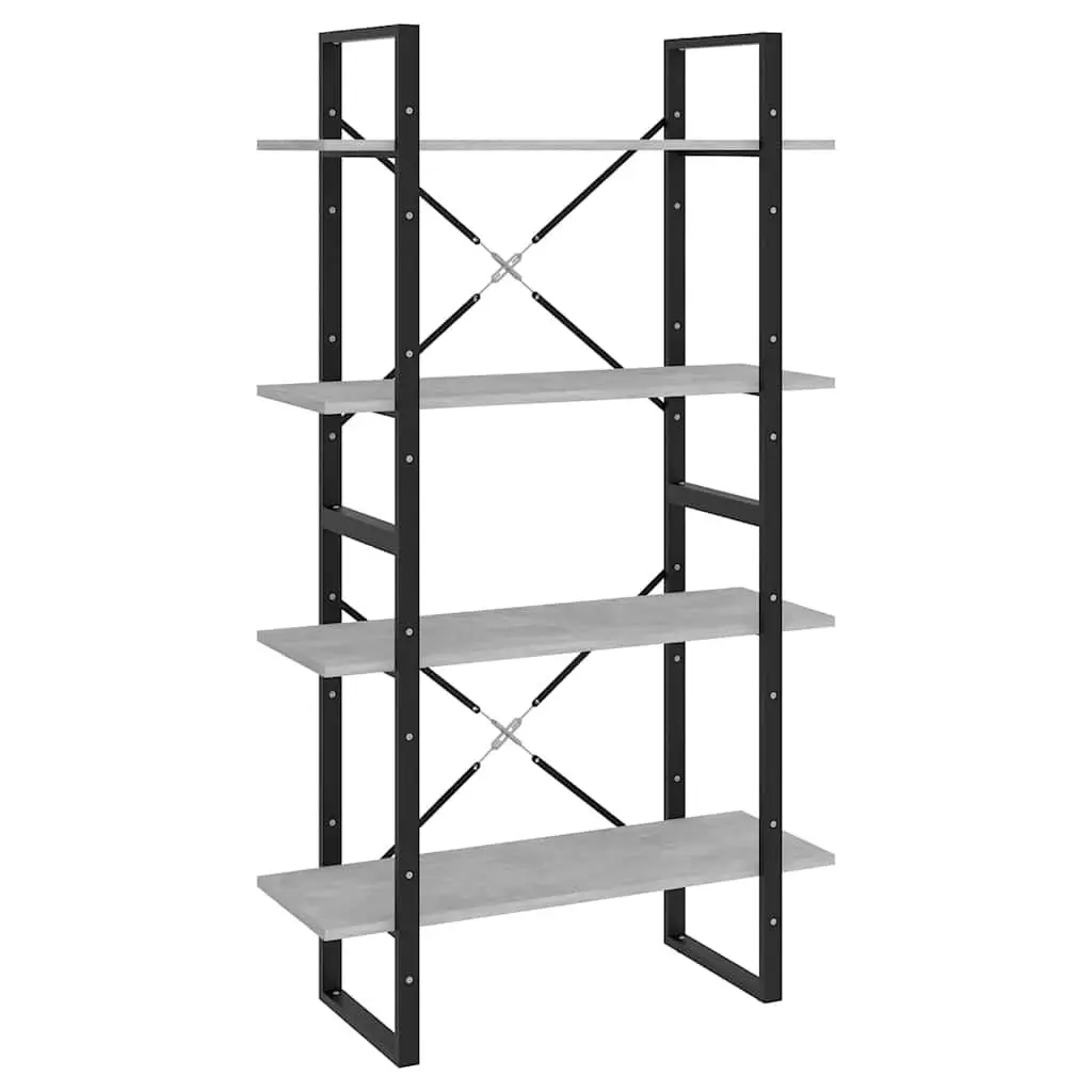 4-Tier Book Cabinet Grey Shelving Unit Storage Display Bookcase Standing Shelf