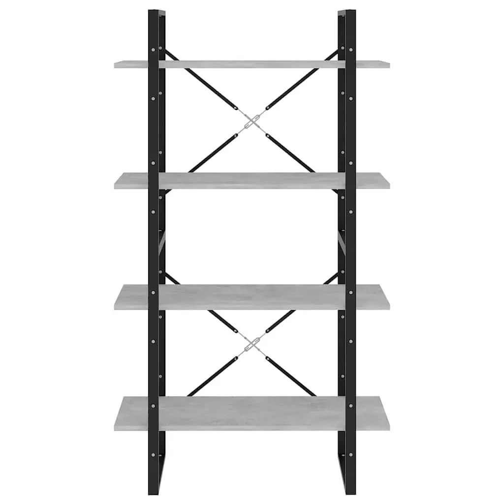 4-Tier Book Cabinet Grey Shelving Unit Storage Display Bookcase Standing Shelf