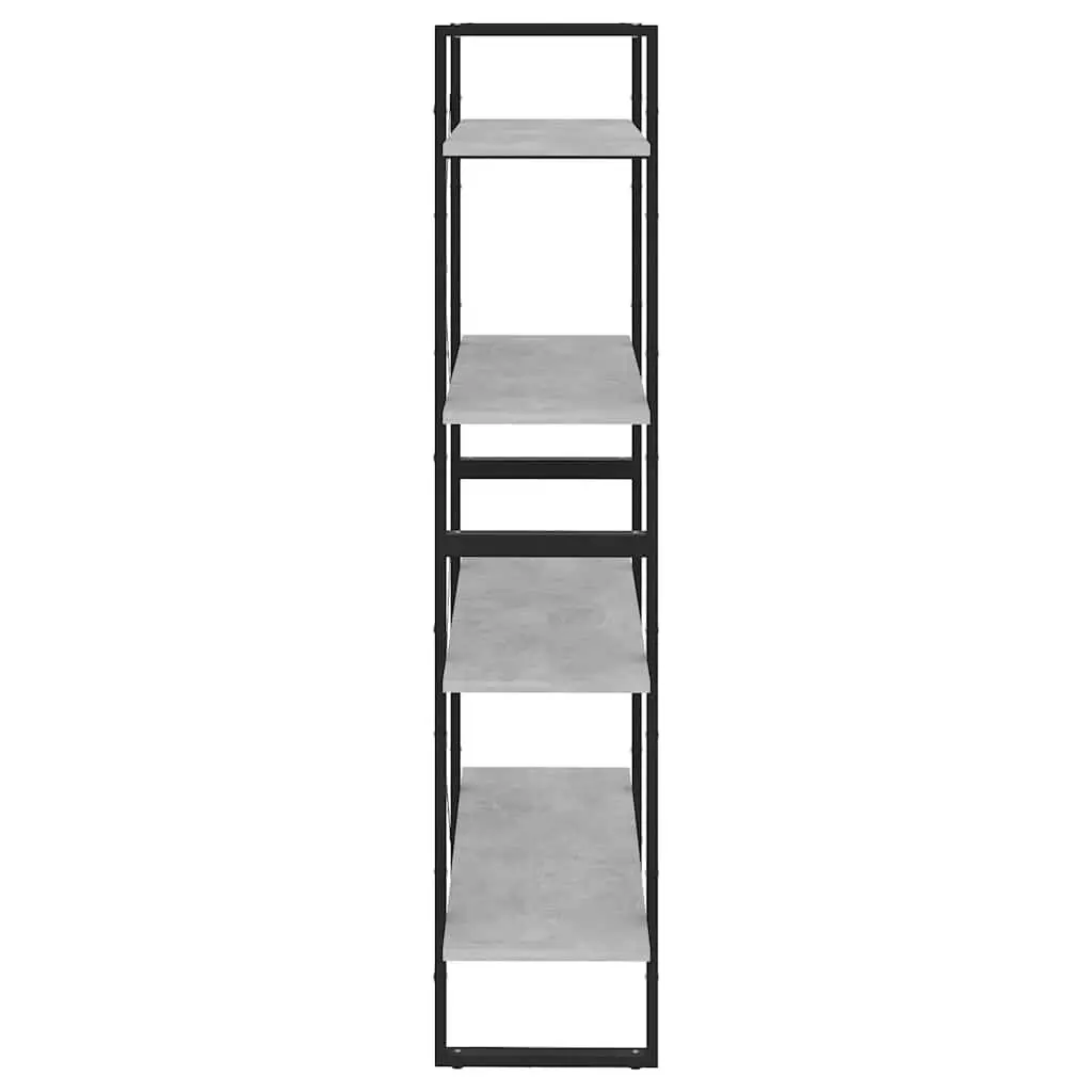 4-Tier Book Cabinet Grey Shelving Unit Storage Display Bookcase Standing Shelf