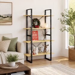 4-Tier Pine Wood Book Cabinet Dimensions: 80x30x140 cm