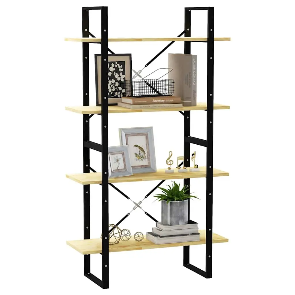 4-Tier Book Cabinet Shelving Unit for Home 80x30x140 cm Pine Wood