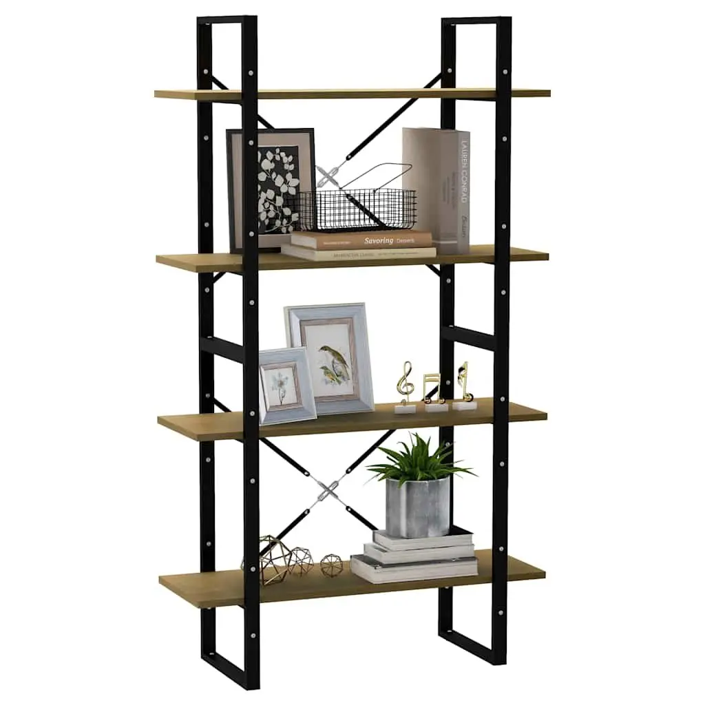 4-Tier Book Cabinet for Living Room 80x30x140cm Solid Pine Wood Bookshelf Storage Display Stand
