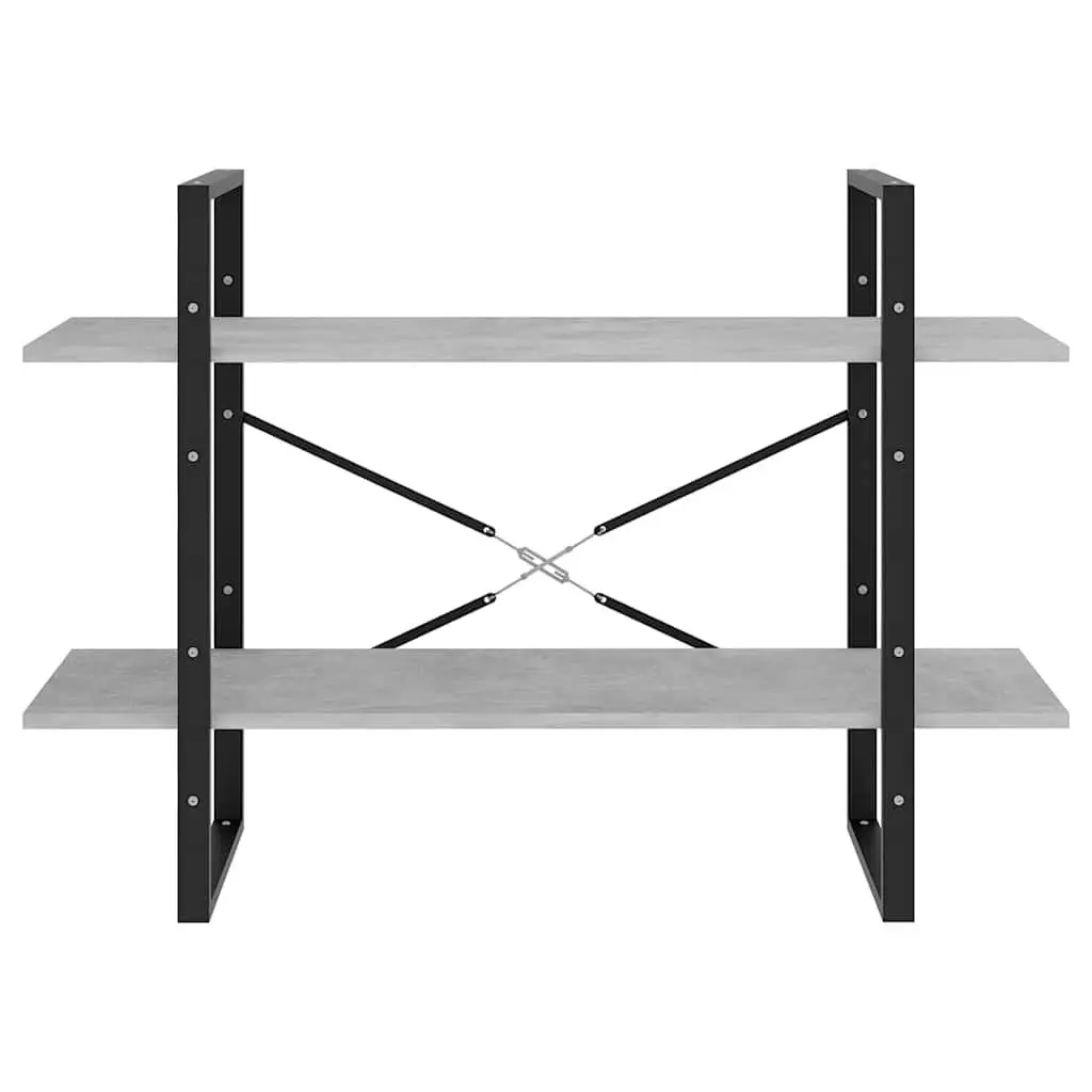 Book Cabinet for Home 100x30x70 cm 2-Tier Storage Shelving Unit Grey