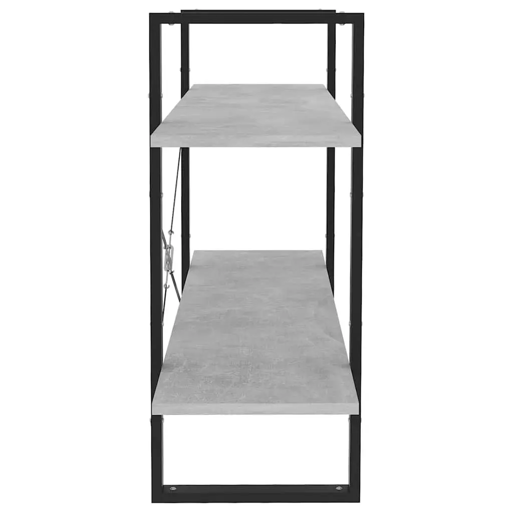 Book Cabinet for Home 100x30x70 cm 2-Tier Storage Shelving Unit Grey