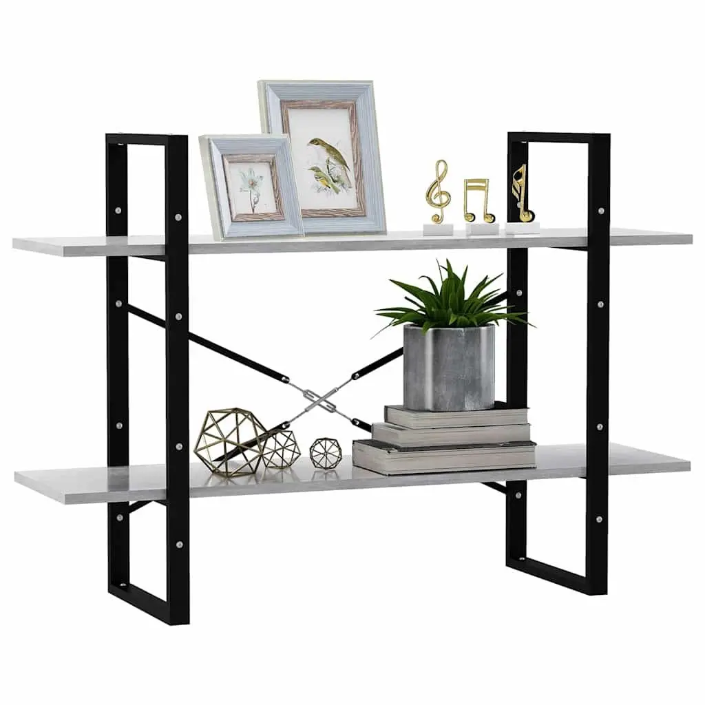 Book Cabinet for Home 100x30x70 cm 2-Tier Storage Shelving Unit Grey
