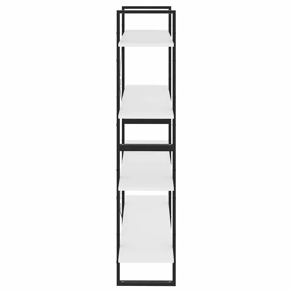 4-Tier Book Cabinet White Engineered Wood Bookshelf Storage Display Stand Shelf