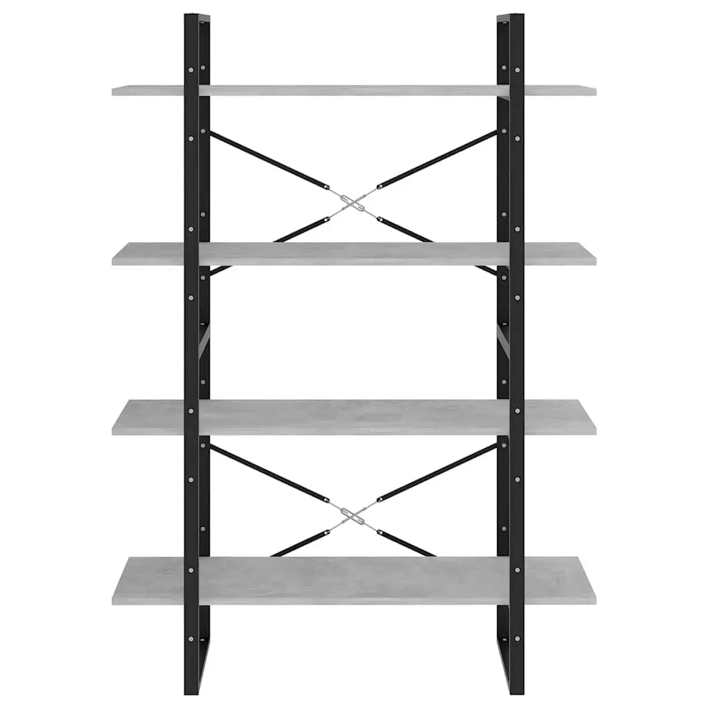 Concrete Grey 4-Tier Book Cabinet
