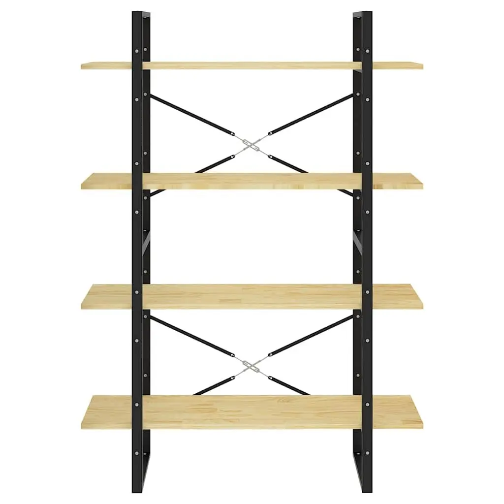 4-Tier Book Cabinet Storage Shelving Unit Solid Pine Wood Brown 100x30x140cm