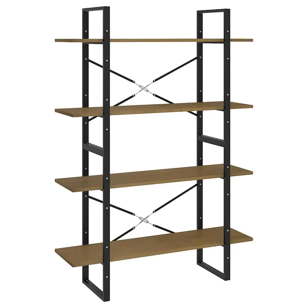 4-Tier Book Cabinet Solid Pine Wood Bookshelf Storage Shelving Unit Brown
