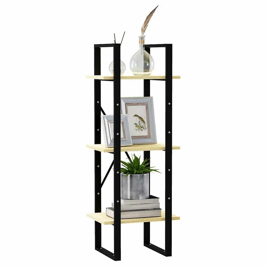3-Tier Wooden Book Cabinet Shelving Unit Storage Display for Home Brown 40W x 30D x 105H cm