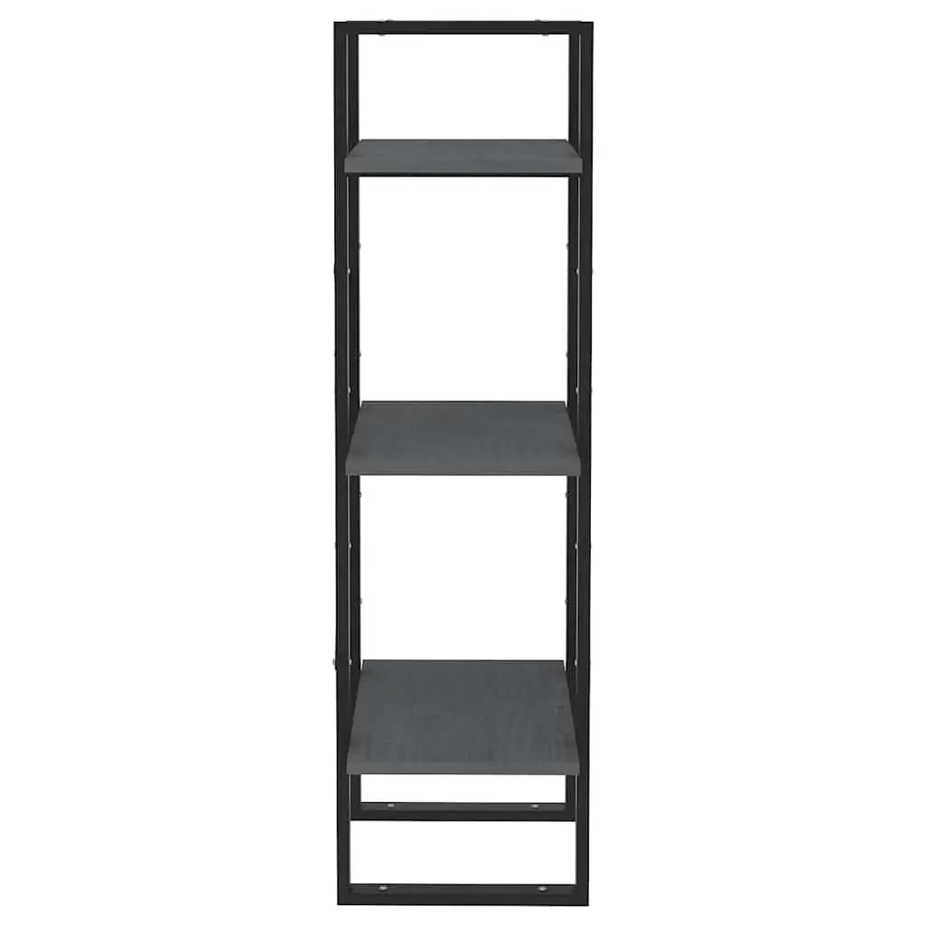3-Tier Book Cabinet Grey Wooden Shelving Unit for Home Storage and Display 40 x 30 x 105 cm