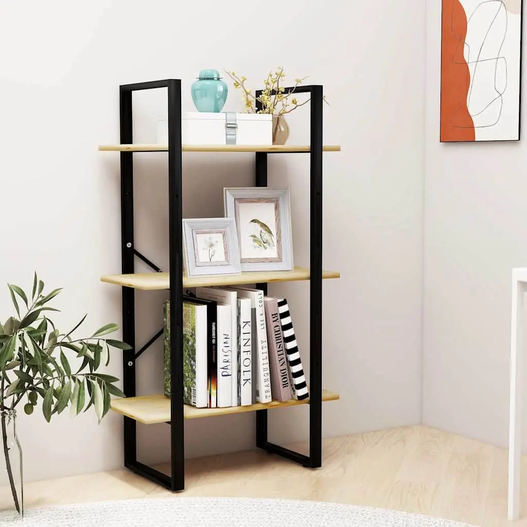 Solid Pine Wood Storage Shelf 60x30x105 cm Brown Bookcase Standing Display Rack