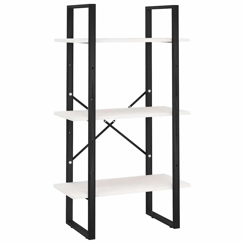 Storage Shelf White Solid Pine Wood Bookcase Display Stand Living Room Kitchen