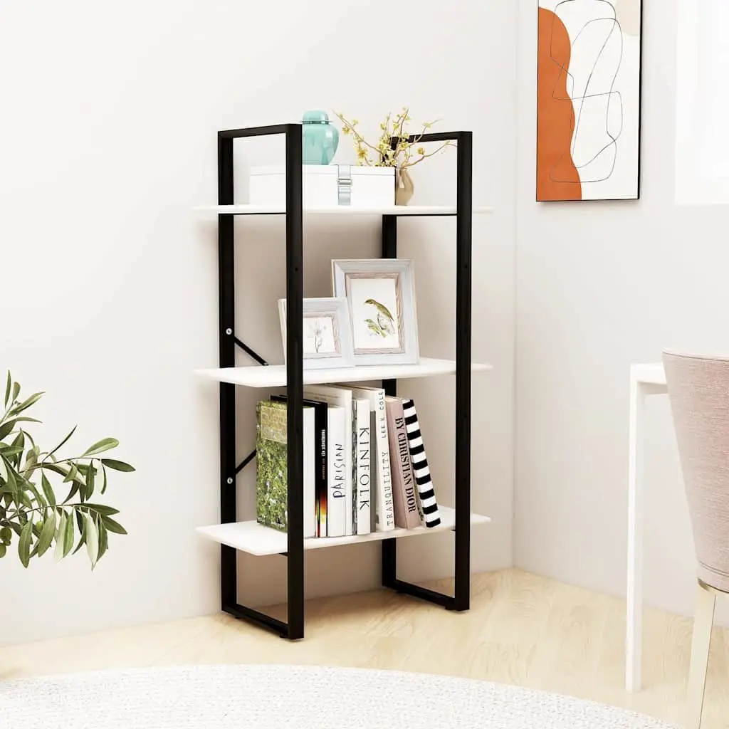 Storage Shelf White Solid Pine Wood Bookcase Display Stand Living Room Kitchen