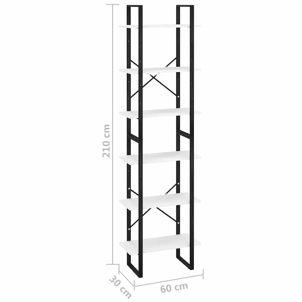 Storage Shelf Bookcase 60x30x210 cm in White