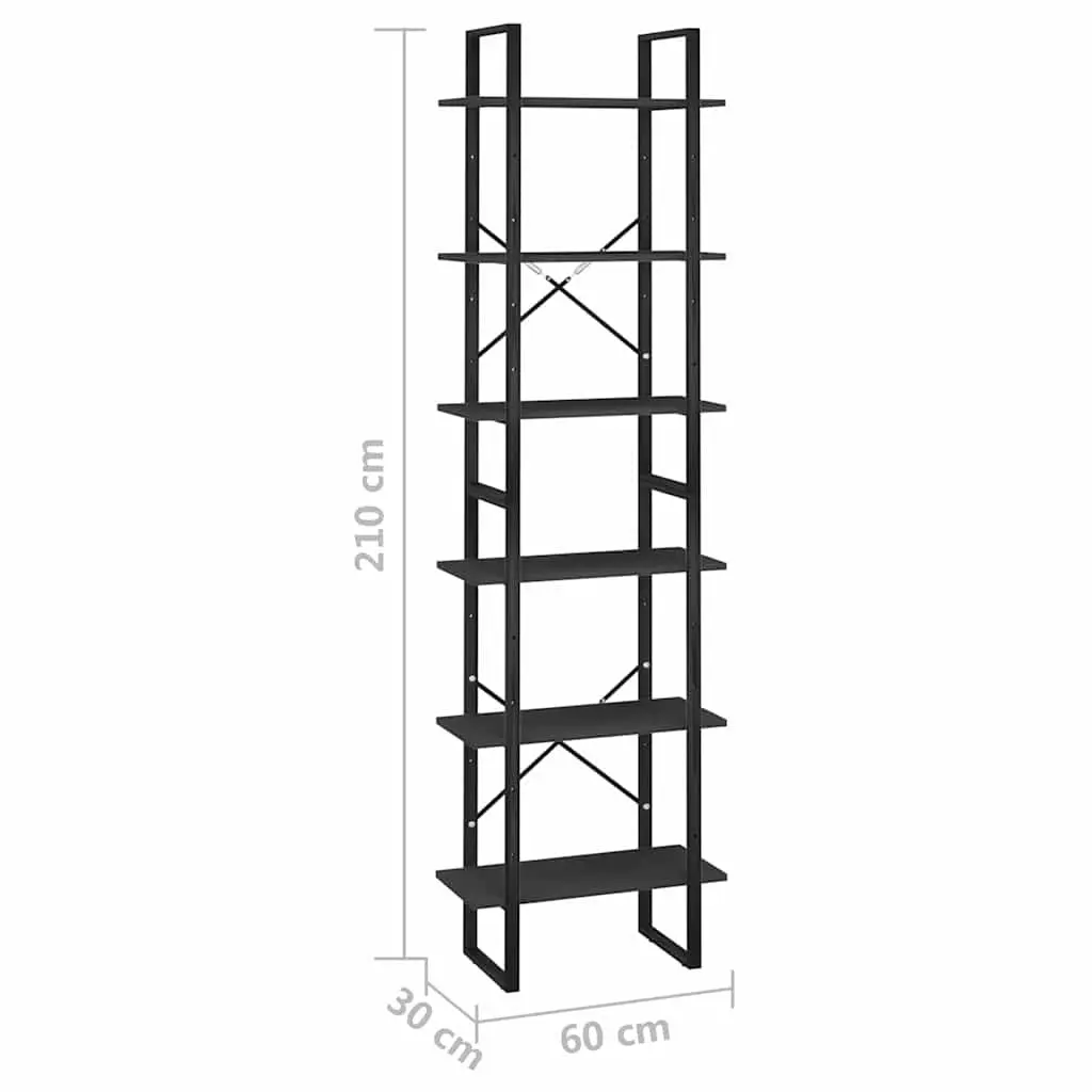 Storage Shelf 60x30x210 cm Bookcase Display Stand Shelving Unit Black