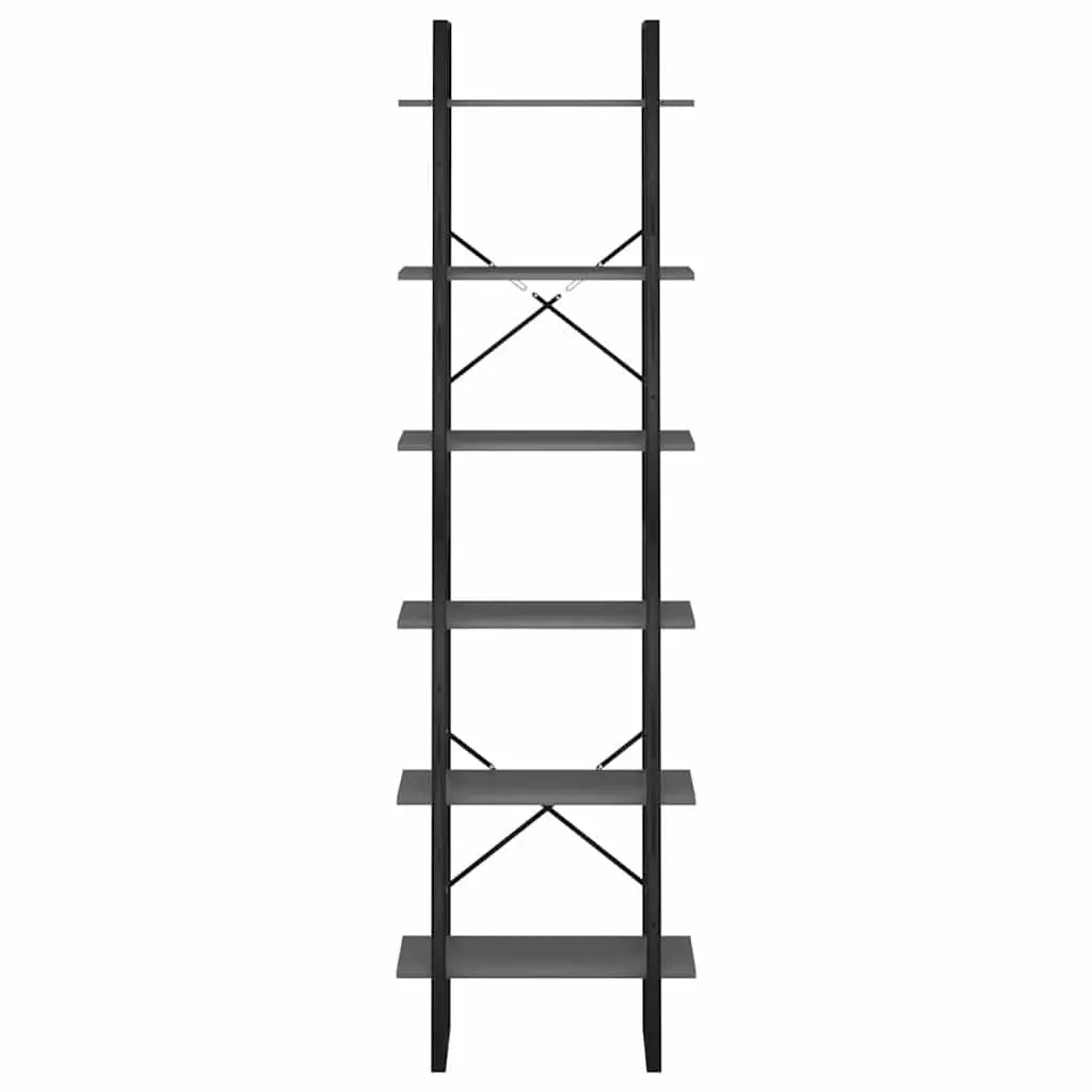 Storage Shelf Grey Standing Bookcase Shelving Unit for Home Kitchen Living Room 60 x 30 x 210 cm