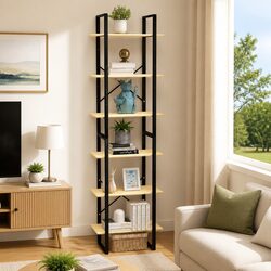 Storage Shelf Dimensions 60x30x210 cm – Wooden Bookcase Unit