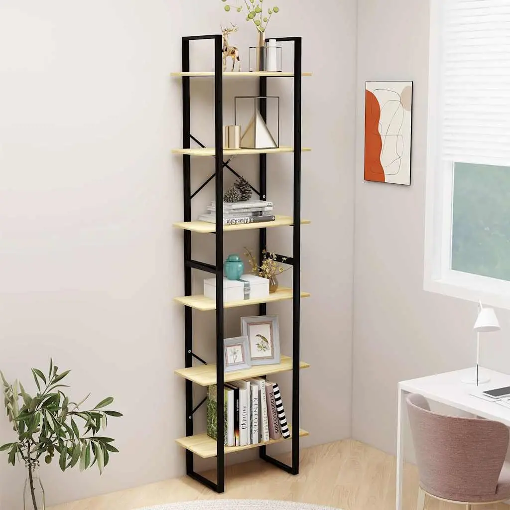 Wooden Storage Shelf for Living Areas Kitchens 60x30x210 cm