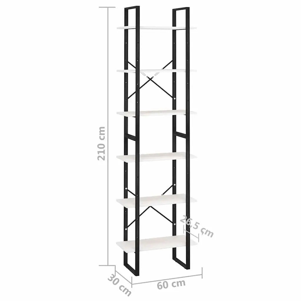 Storage Shelf White 60x30x210 cm Standing Bookcase Display Rack Home Office