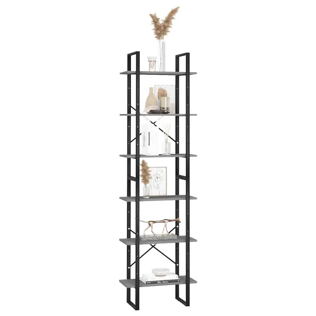 Storage Shelf Grey 60x30x210cm Home Use Solid Wood Pine Display Rack