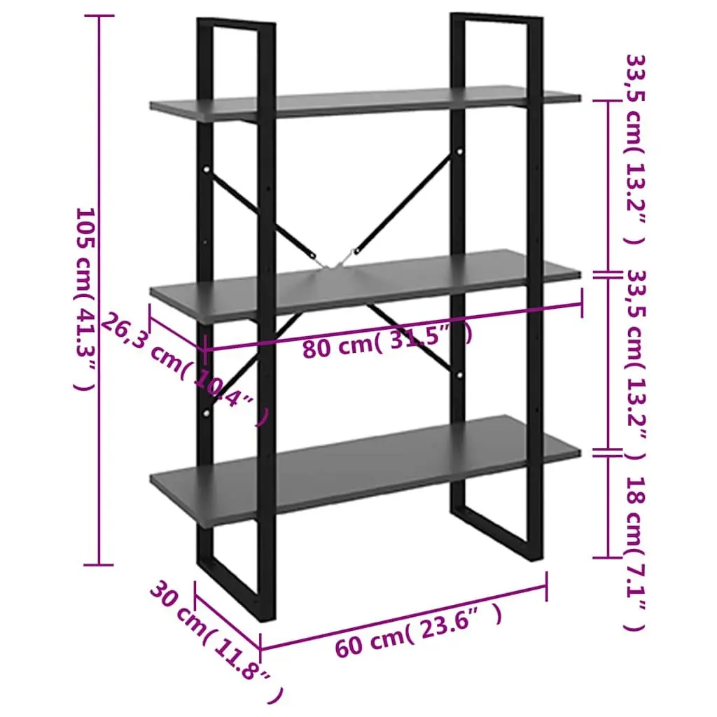 Book Cabinet Grey Storage Shelving Unit Home Furniture Decor Bookcase Shelf