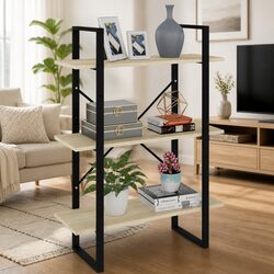 Book Cabinet Brown Engineered Wood Bookshelf Storage Shelves 80x30x105 cm Stand