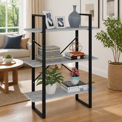Book Cabinet Specifications: Grey Concrete Style, 3 Shelves